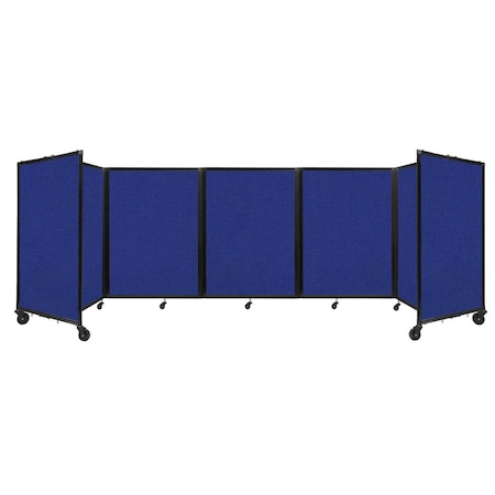 Versare Room Divider 360 Folding Portable Partition 14' x 4' Royal Blue Fabric 1148505